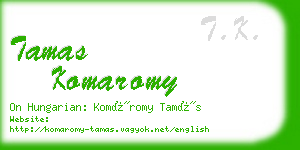 tamas komaromy business card